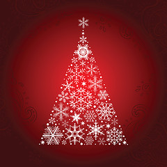 Image showing Christmas tree of snowflakes.