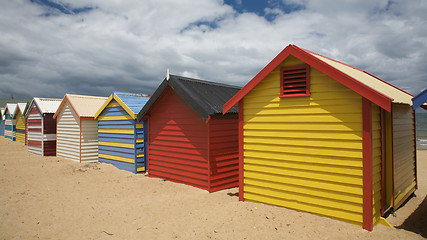 Image showing Colorful Beach Huts in Australia