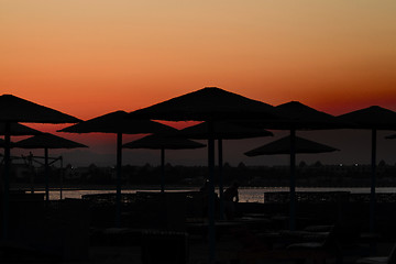 Image showing Beach parasols - Egypt