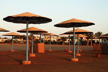 Image showing Beach parasols - Egypt