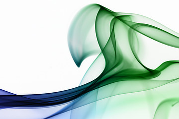 Image showing Blue and green smoke