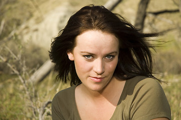 Image showing Girl in the wind