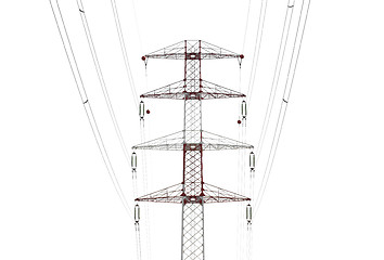 Image showing Detail of electricity pylon against