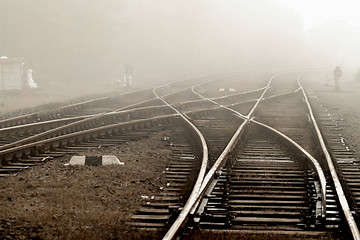 Image showing Railway in fog