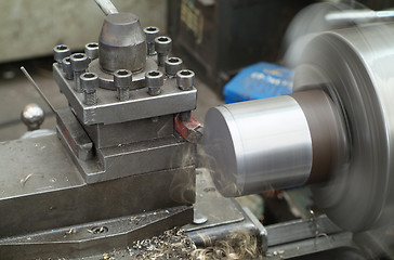 Image showing Steel lathe