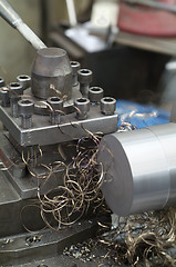 Image showing Steel lathe