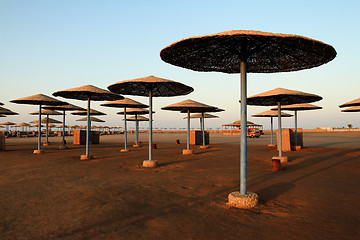 Image showing Beach parasols - Egypt