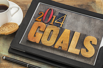 Image showing 2014 goals on digital tablet