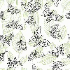 Image showing Butterflies seamless background