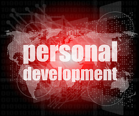 Image showing word personal development on digital screen 3d