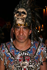 Image showing Mexican indian with skull