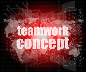 Image showing teamwork concept - business growth on touch screen