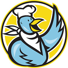 Image showing Chicken Chef Cook Waving Hello