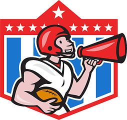 Image showing American Football Quarterback Bullhorn Cartoon