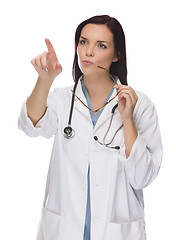 Image showing Female Doctor or Nurse Pushing Button or Pointing, Copy Room