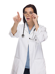 Image showing Female Doctor or Nurse Pushing Button or Pointing, Copy Room