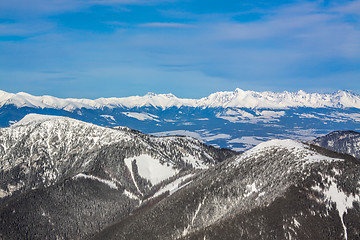 Image showing Snowy mountains