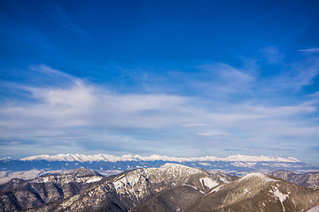 Image showing Snowy mountains