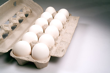 Image showing A dozen eggs