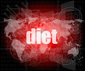 Image showing diet word on digital touch screen