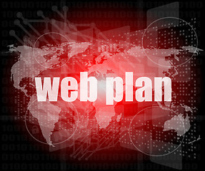 Image showing words web plan on digital touch screen