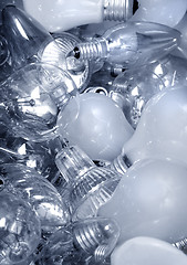 Image showing 	Old Light Bulbs in garbage can