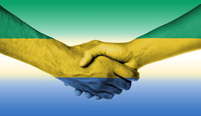 Image showing Man and woman shaking hands