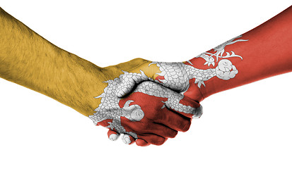 Image showing Man and woman shaking hands