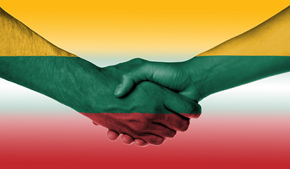 Image showing Man and woman shaking hands