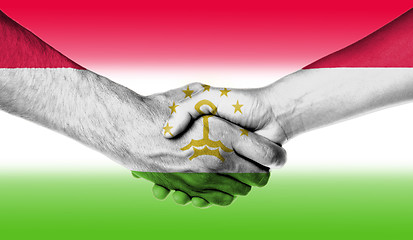 Image showing Man and woman shaking hands