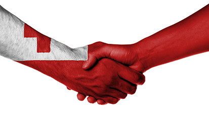 Image showing Man and woman shaking hands