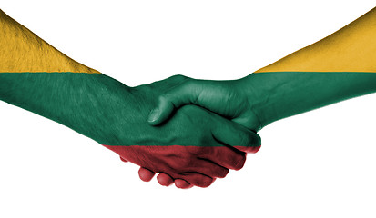 Image showing Man and woman shaking hands