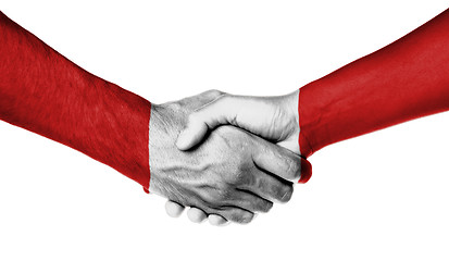 Image showing Man and woman shaking hands