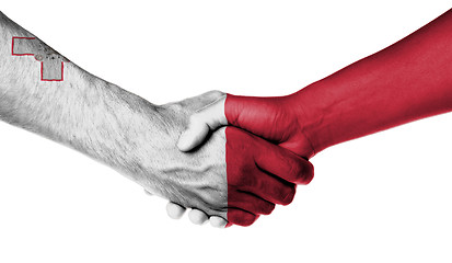 Image showing Man and woman shaking hands