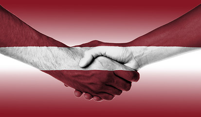 Image showing Man and woman shaking hands