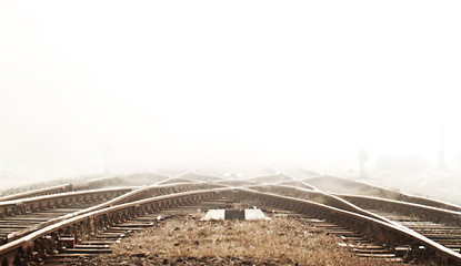 Image showing Railway in fog