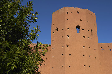 Image showing Part of city wall Marrakech morocco