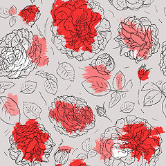 Image showing Flowers background. Seamless pattern