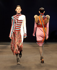 Image showing Asian models on the catwalk during a fashion show - EDITORIAL ON