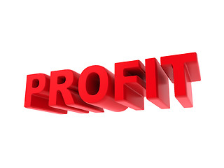 Image showing Profit - Red Text Isolated on White.