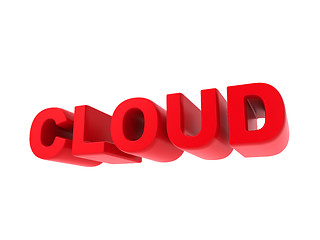 Image showing Cloud - Red Text Isolated on White.