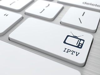 Image showing IPTV on White Keyboard Button.