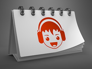 Image showing Desktop Calendar - Boy with Headphones Icon.