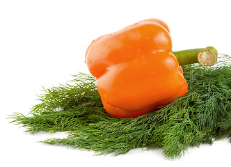 Image showing Orange pepper and dill