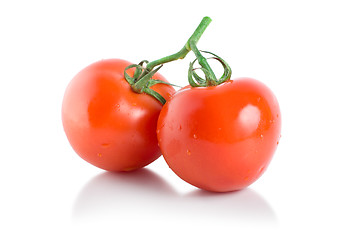 Image showing Two ripe tomatoes isolated