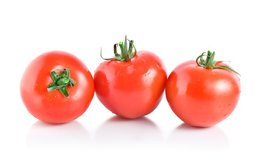 Image showing Three mellow red tomatoes