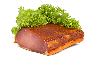 Image showing Meat and lettuce