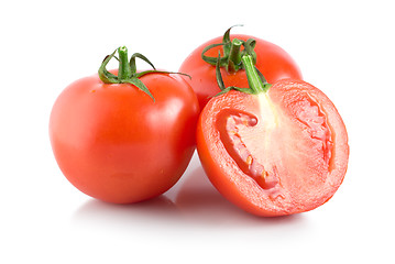 Image showing Three red tomatoes