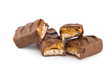 Image showing Chocolate with caramel isolated