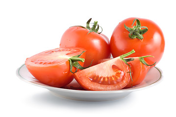 Image showing Tomatoes on a plate